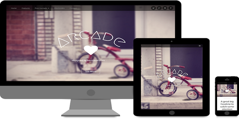 Free and Responsive Flat WordPress templates Arcade Basic